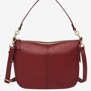 NWT FOSSIL Leather Jolie Crossbody Bag in Scarlet